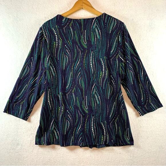 Vintage Chaus Womens Twist Front Top Maximalist Graphic Dot Cyber Statement - Picture 3 of 10